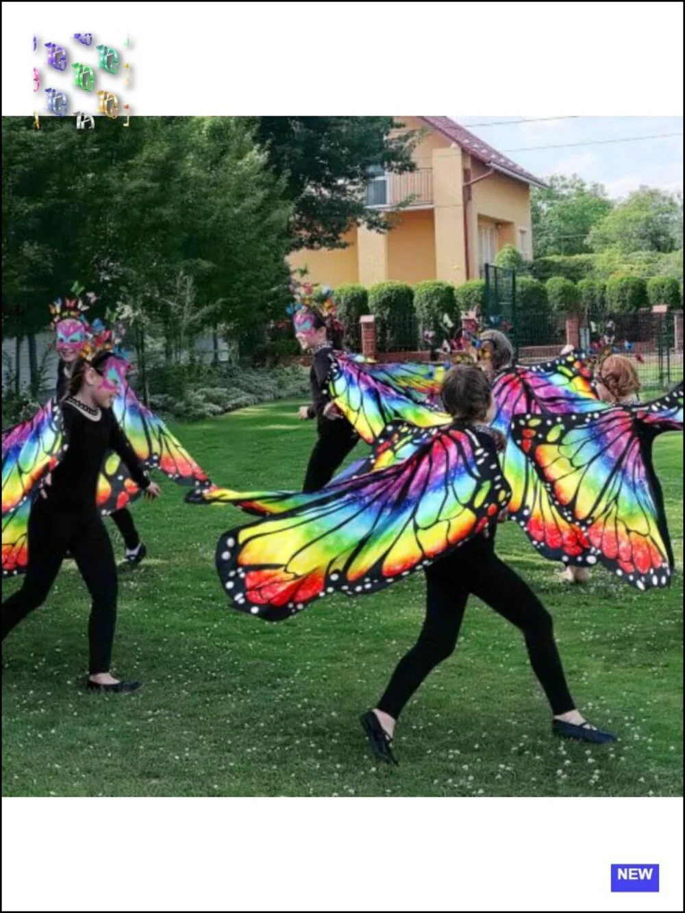 Girls Fairy Butterfly Wings Costume with Headband
